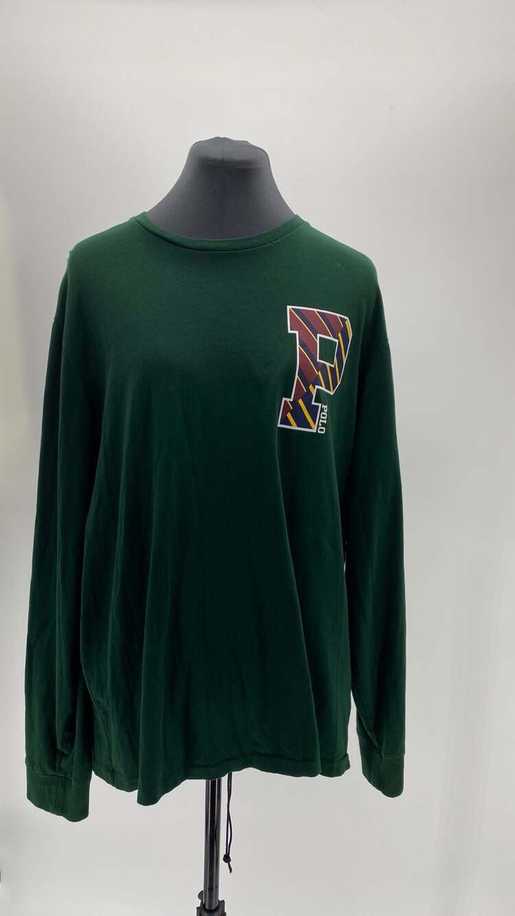 Polo Ralph Lauren Men's Long Sleeve T-Shirt with Large Graphic 'P' Logo